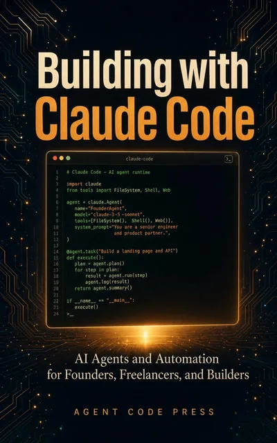 Cover: Building with Claude Code: AI Agents and Automation for Founders, Freelancers, and Builders